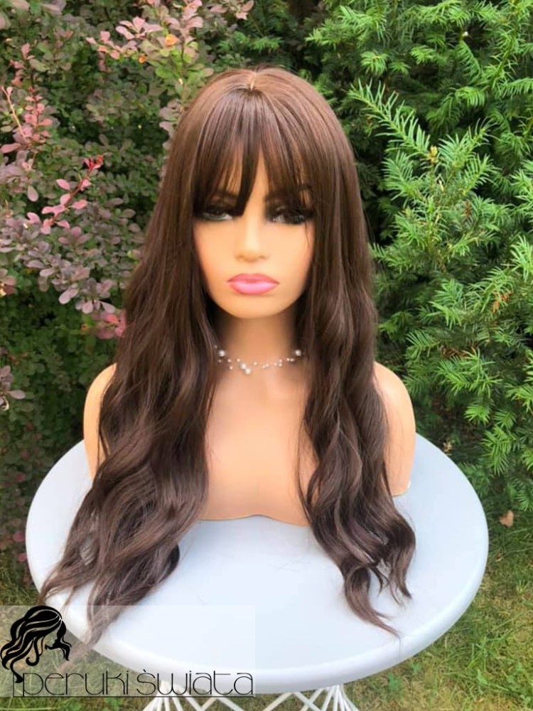 Peruka AT48, kanekalon „ true hair”, kolor: brąz, fale/loki