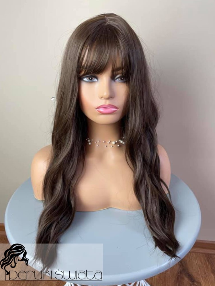 Peruka MA41, kanakelon premium, fale/loki, kolor: brąz 