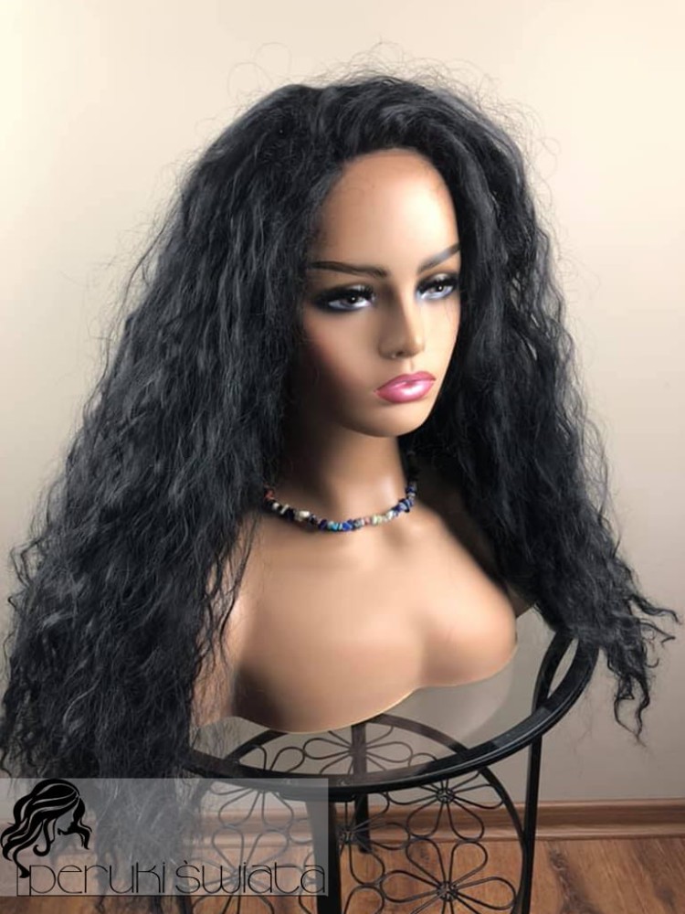 Peruka 81N, kanakelon premium, kolor: czerń, fale