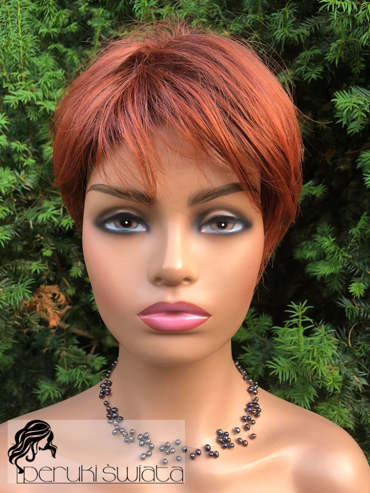 Peruka syntetyczna Barcelona, kanekalon premium, kolor: mix miedzianych rudości