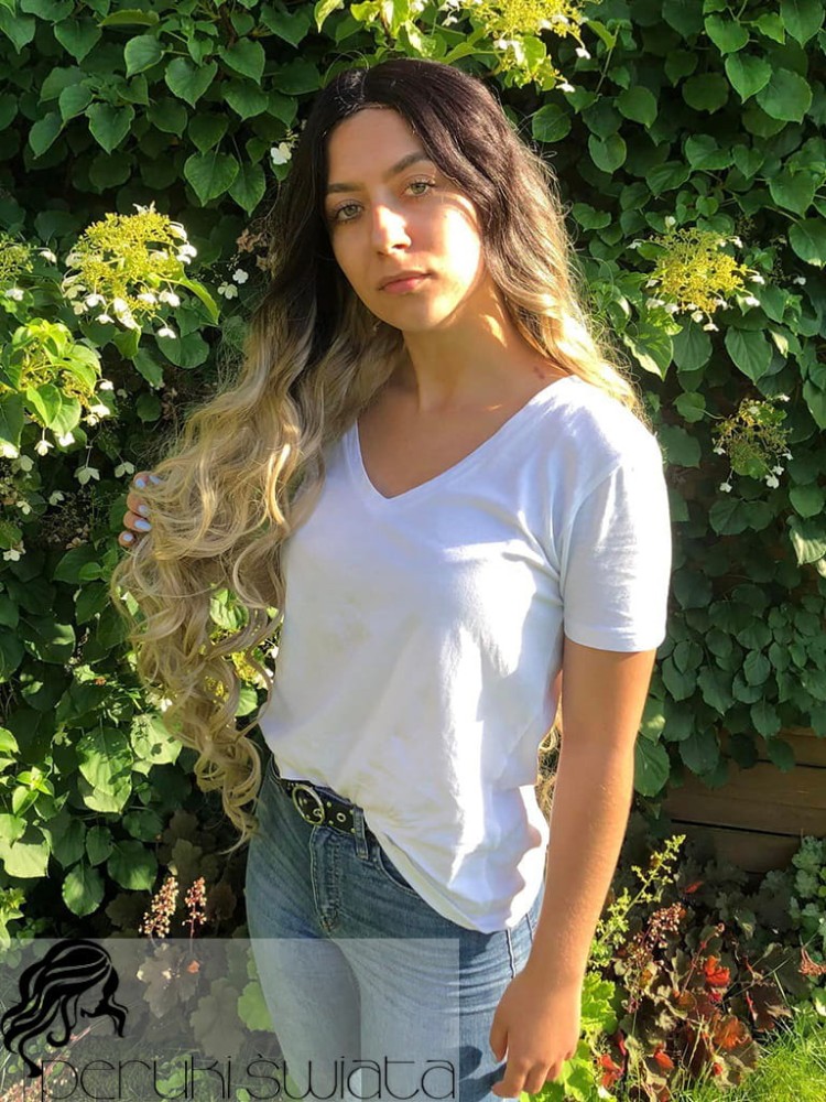 Peruka syntetyczna Cassandra z kanekalonu japońskiego, ombre, ultra light