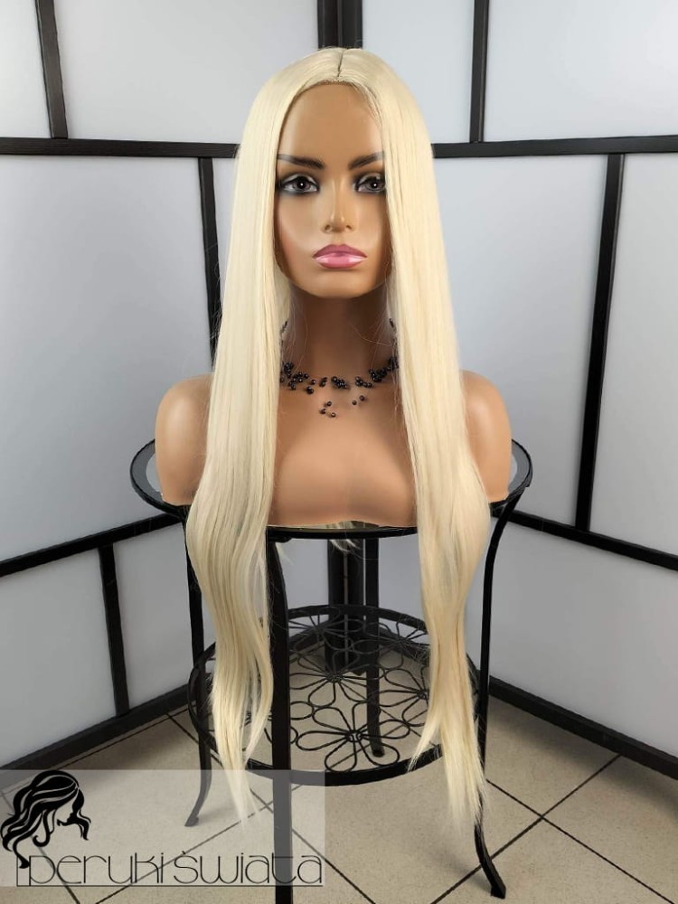 Peruka syntetyczna Marina, kanekalon termoplastyczny, platynowy blond