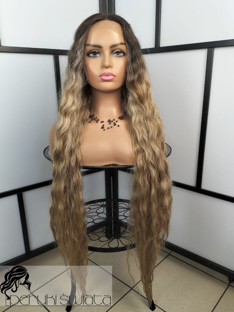 Peruka syntetyczna Elena, kanekalon premium, fale, kolor: mix blondów na odroście