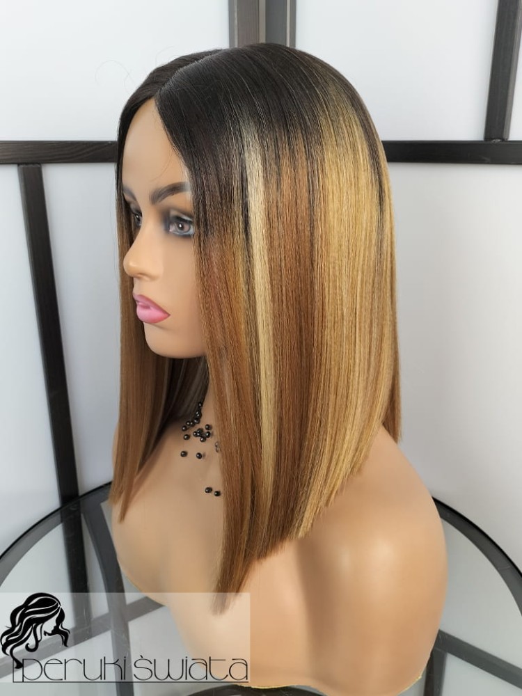 Peruka syntetyczna Nina, kanekalon termoplastyczny, long bob, mix kolorów