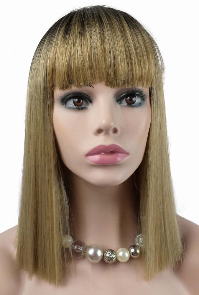 long bob z grzywką włosy blond proste ultra lekkie