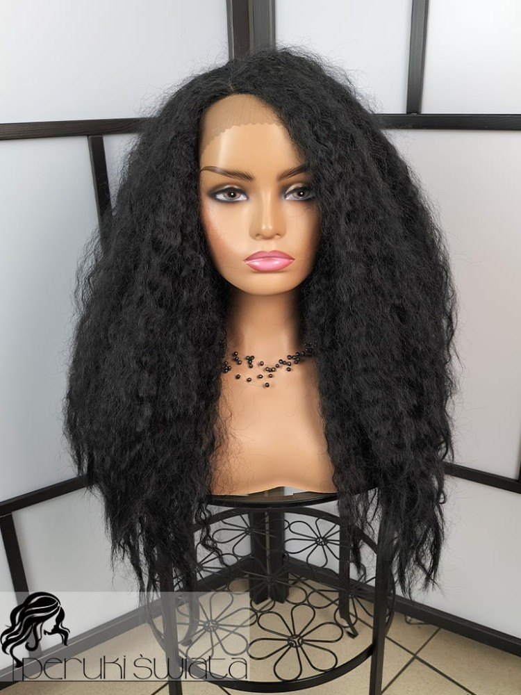 Peruka syntetyczna Kairo, kanekalon, afroloki, kolor: czerń