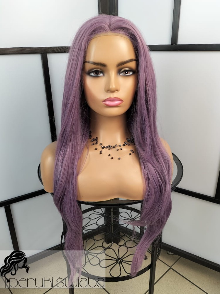 Peruka syntetyczna Cornelia, kanekalon termoplastyczny, kolor: fiolet (wrzos), czepek full lace front