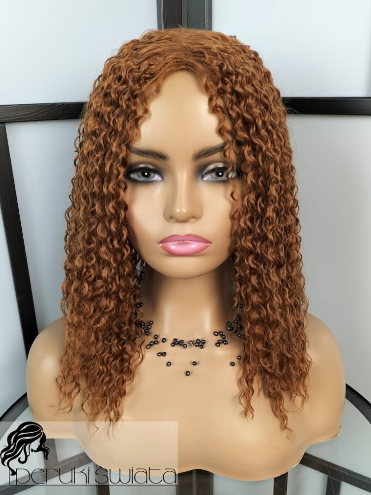 Peruka syntetyczna Ara, bob, afroloki, kolor: jasny rudawy brąz( dostępne inne kolory )