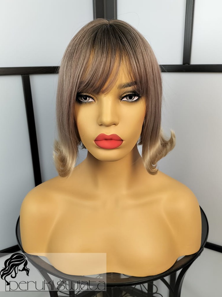 Peruka syntetyczna Cristi, bob z grzywką, kanekalon typu true hair