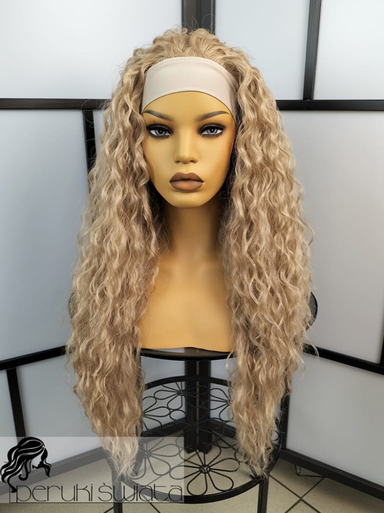 Peruka syntetyczna Zuza, kanekalon termoplastyczny, afroloki, kolor: beżowy blond