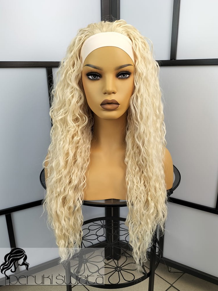 Peruka syntetyczna z kanekalonu japońskiego, model Zuza, loki/afroloki, kolor: jasny blond