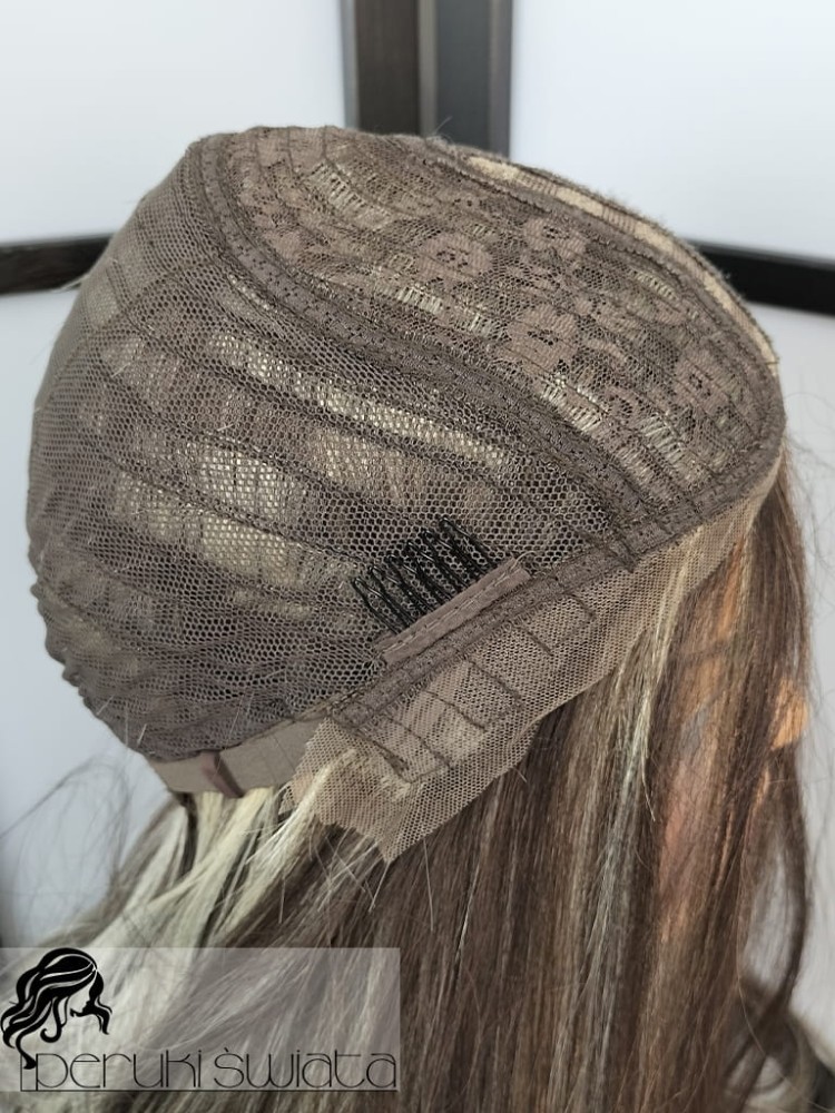 peruka długa włosy proste sól pieprz