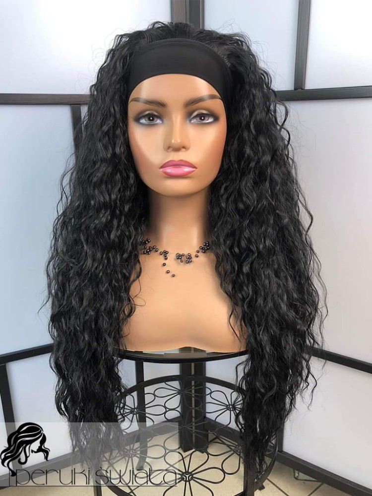 Model Zuza, peruka syntetyczna, kanekalon premium, afroloki, kolor: czerń