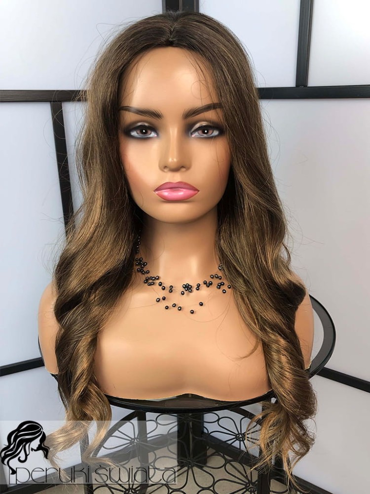 Peruka DM57, kanekalon typu "true hair", fale, kolor:  jasny brąz z refleksami