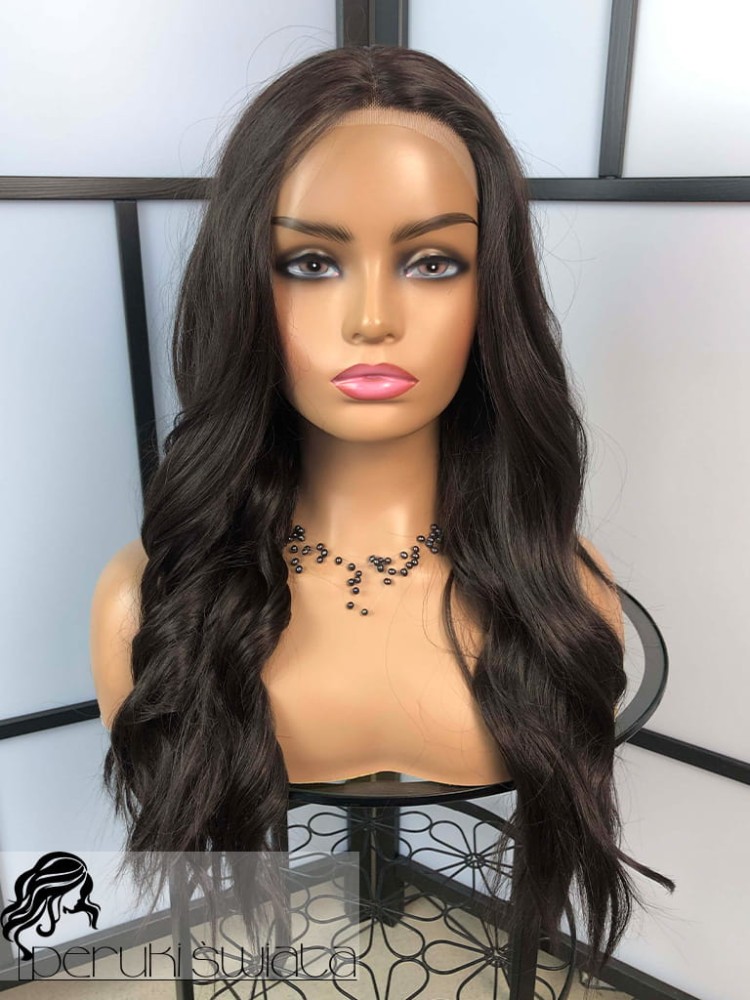 Peruka syntetyczna, model Millie, kanekalon premium, fale, kolor: czekoladowy brąz
