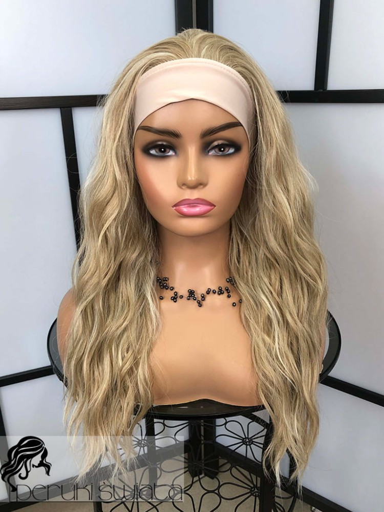 Peruka syntetyczna Fleur, fale, kolor: baleiage jasnych, słowiańskich blondów