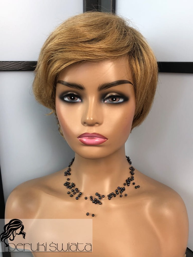 Peruka Sabina, włosy naturalne, kolor: miodowy blond na odroście