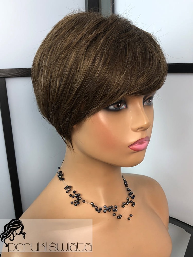 Peruka syntetyczna Marta, włosy krótkie,  kanekalon termoplastyczny, kolor: szatyn brąz