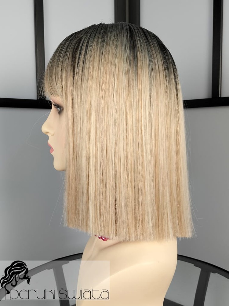 Peruka syntetyczna Aileen, bob z grzywką, kolor: mix blondów na odroście