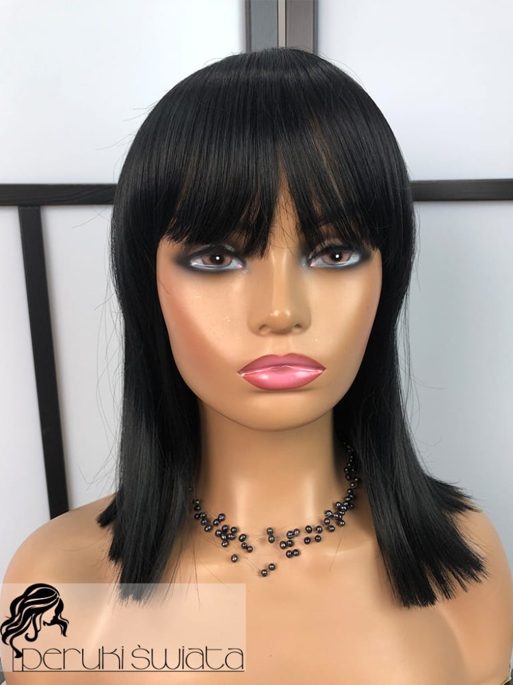 Peruka syntetyczna Topaz, long bob, czerń