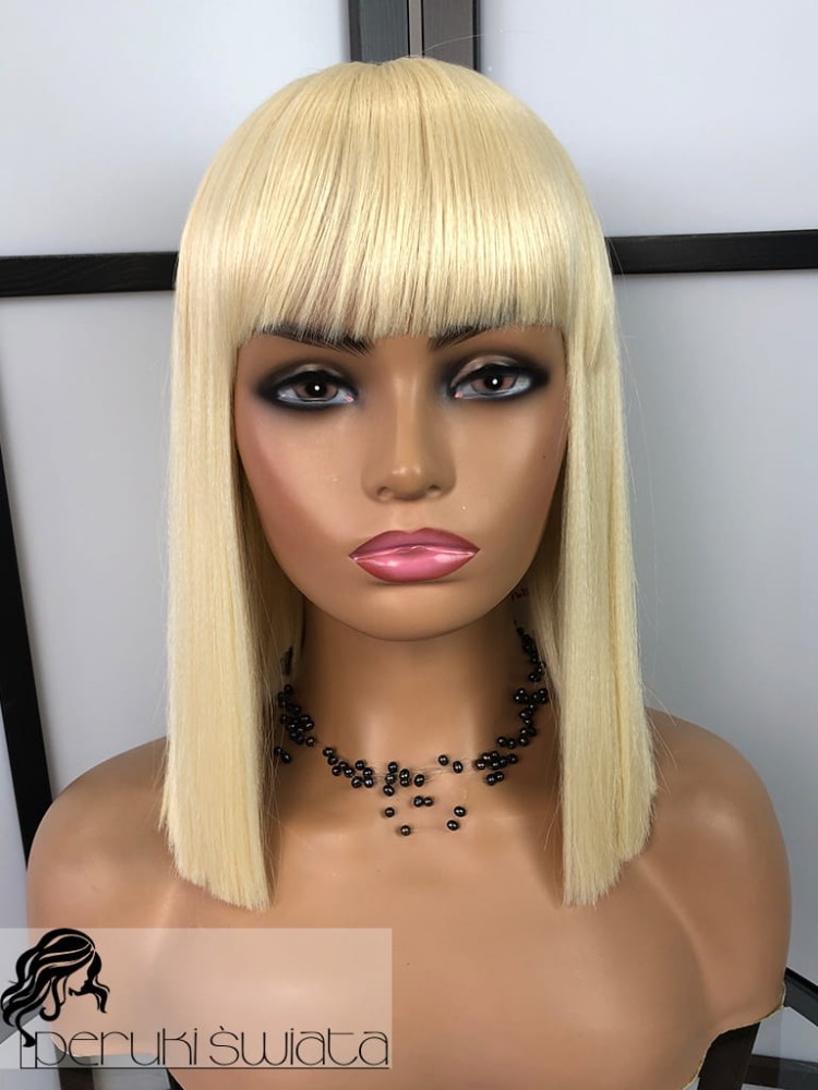 Peruka syntetyczna Yuki, kolor: jasny blond, long bob z grzywką