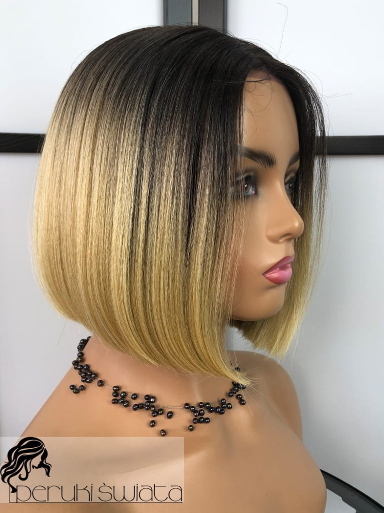 Peruka syntetyczna Lucy, blond bob ombre, ultra light