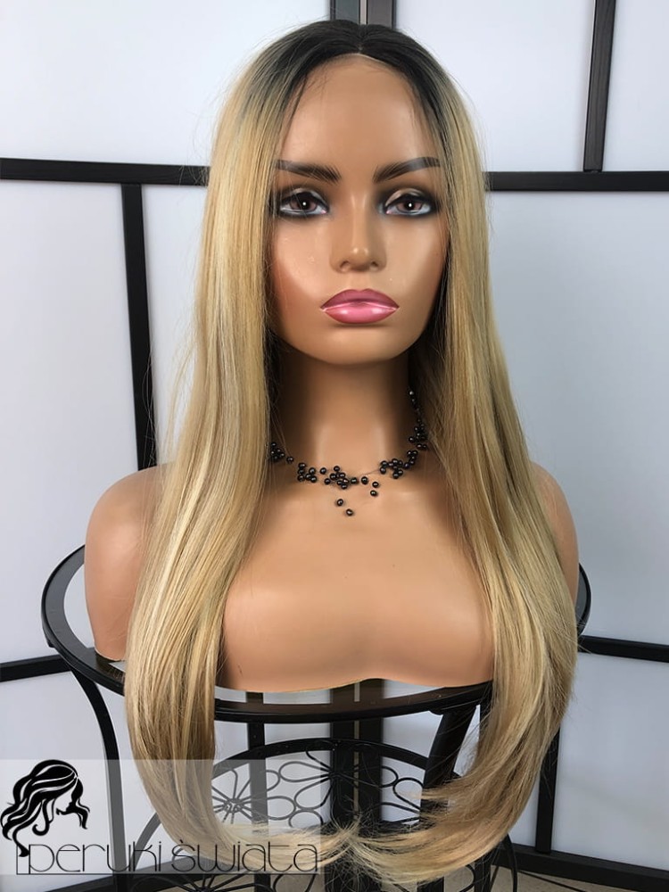 Peruka syntetyczna Pascale, kanekalon termoplastyczny, blond na odroście
