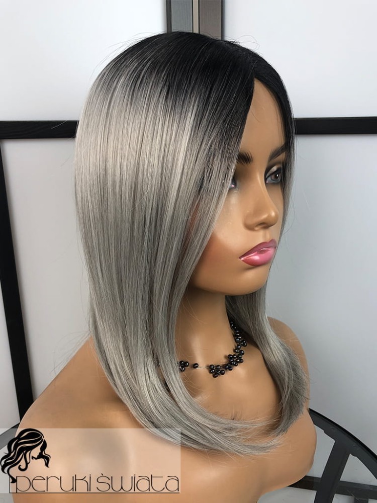 Lekka peruka syntetyczna Benelux, kolor: silver grey, bob