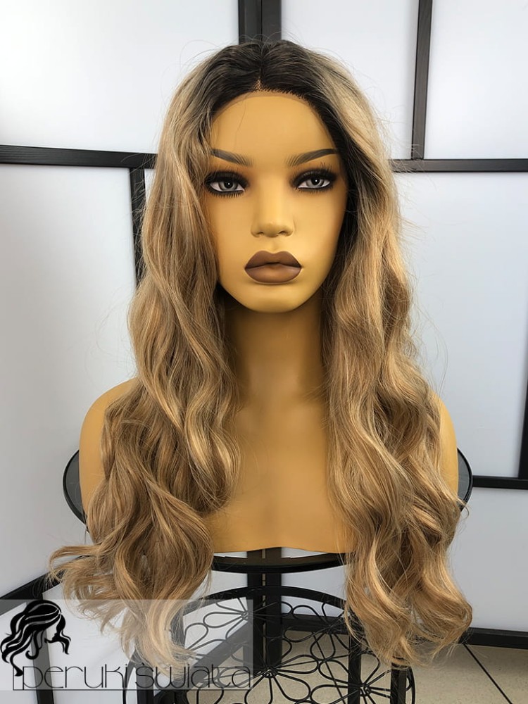 Peruka syntetyczna Saar, full lace front, fale