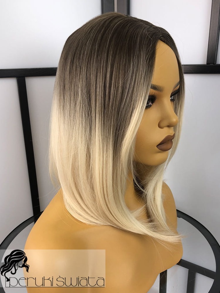 Peruka syntetyczna Soa, long bob, kolor: blond na odroście 