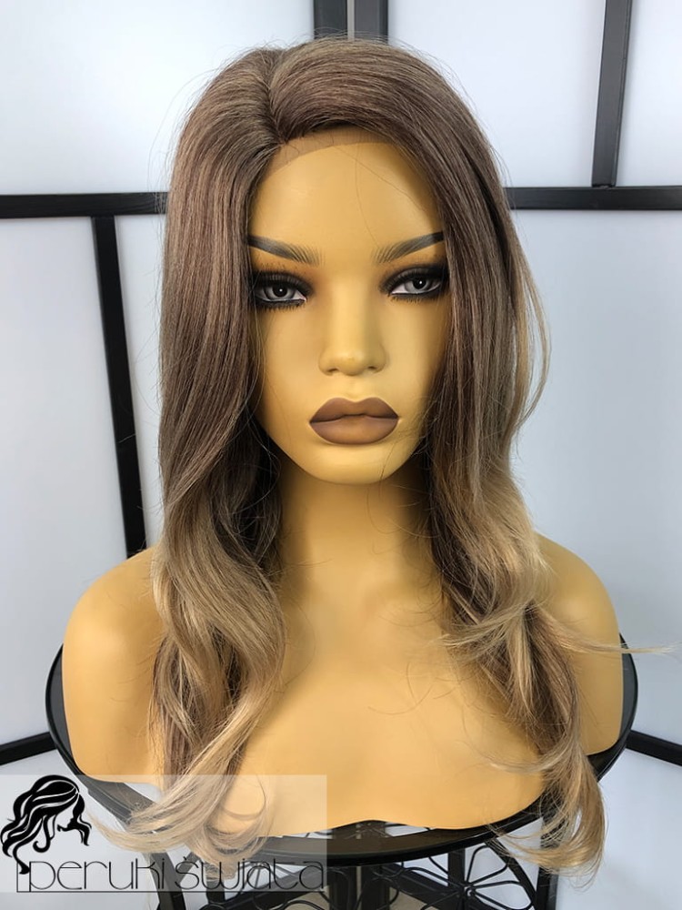 Peruka syntetyczna Elia Plus, mix blondów, long bob, fale