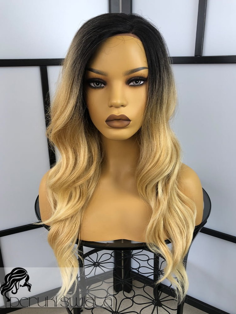 Peruka AD31, kanekalon premium 3D, loki/fale, kolor: ombre mocca  blond
