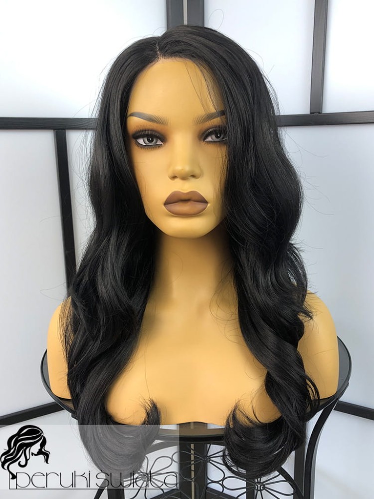 Lekka peruka syntetyczna Desiree, fale, kolor: czerń naturalna