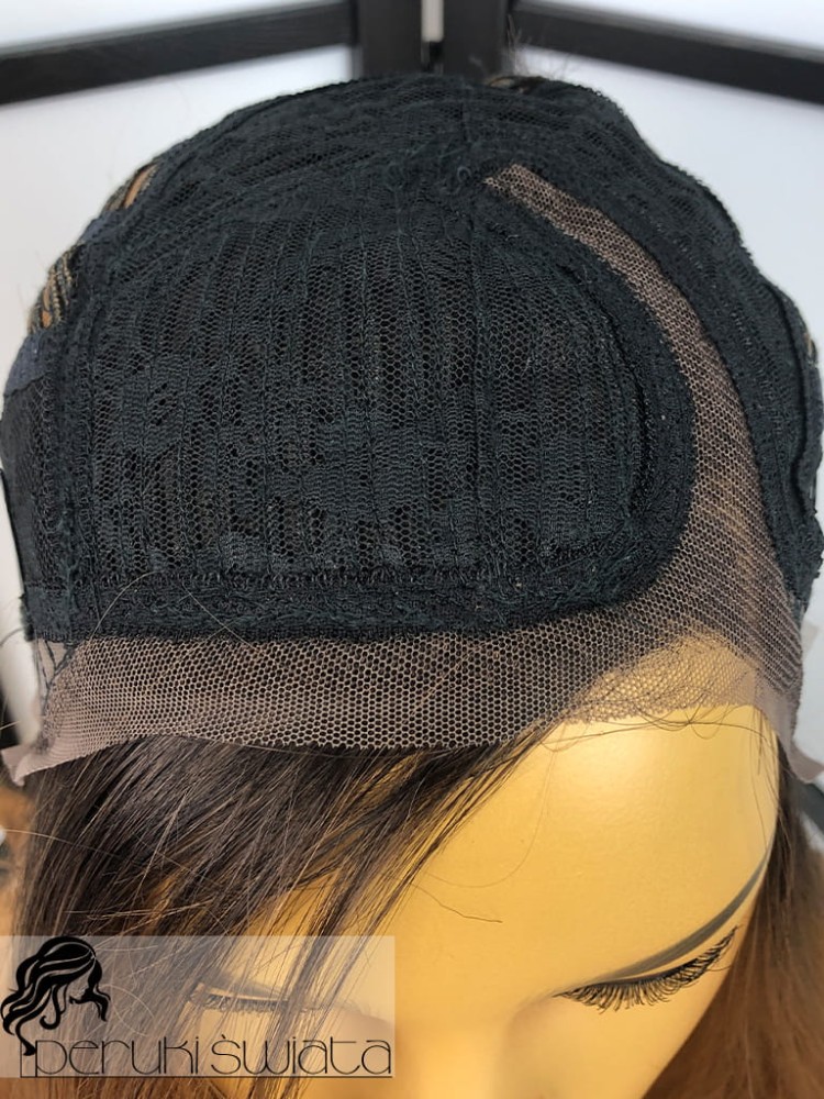 peruka syntetyczna włosy proste jasny brąz