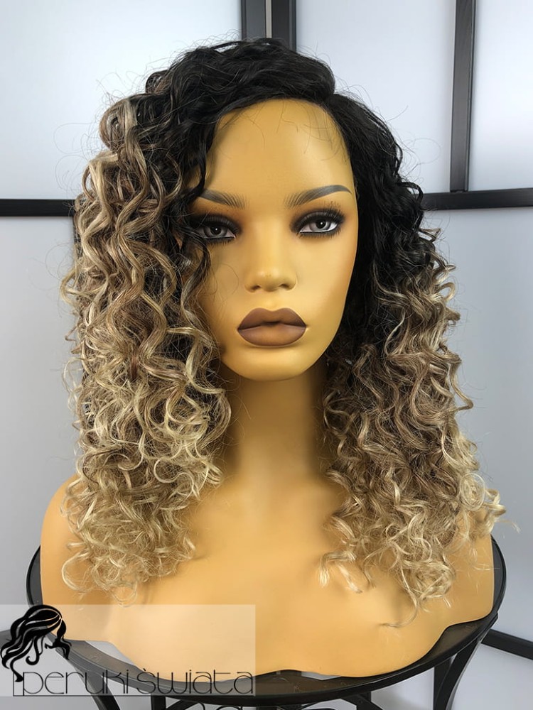 Peruka  NE33, kanakelon premium 3D, kolor : ombre/mix chłodnych blondów 