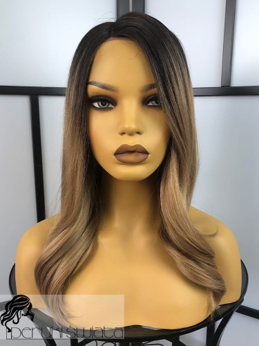 long bob ombre blond fale peruka syntetyczna