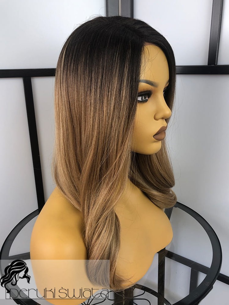 long bob ombre blond fale peruka syntetyczna