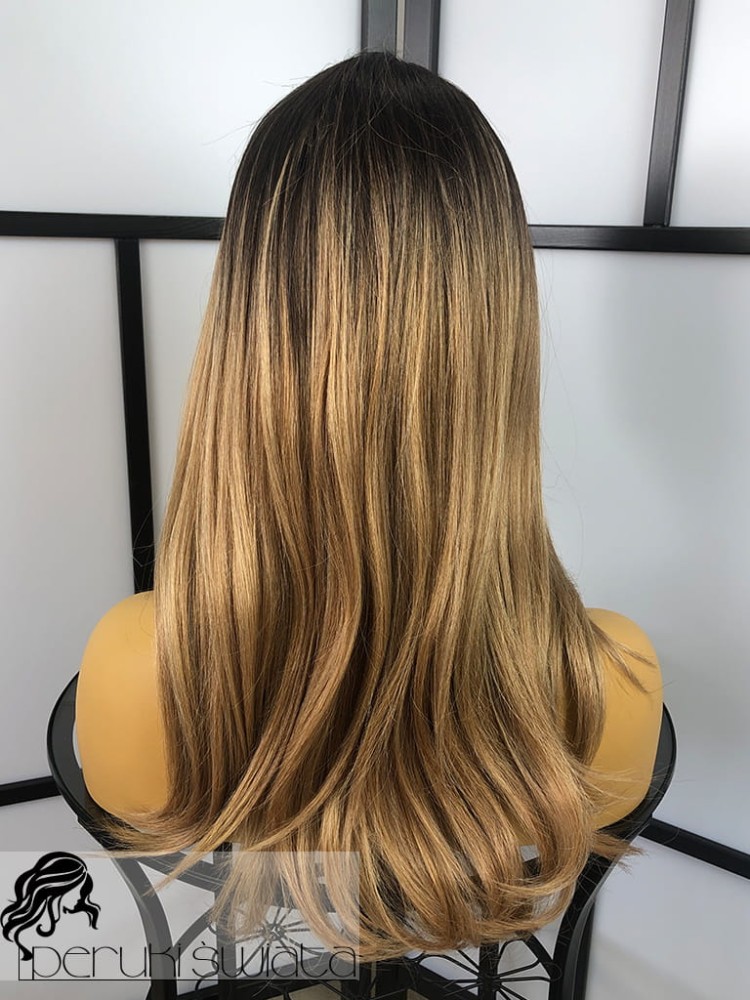 long bob ombre blond fale peruka syntetyczna