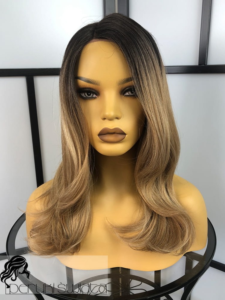 long bob ombre blond fale peruka syntetyczna