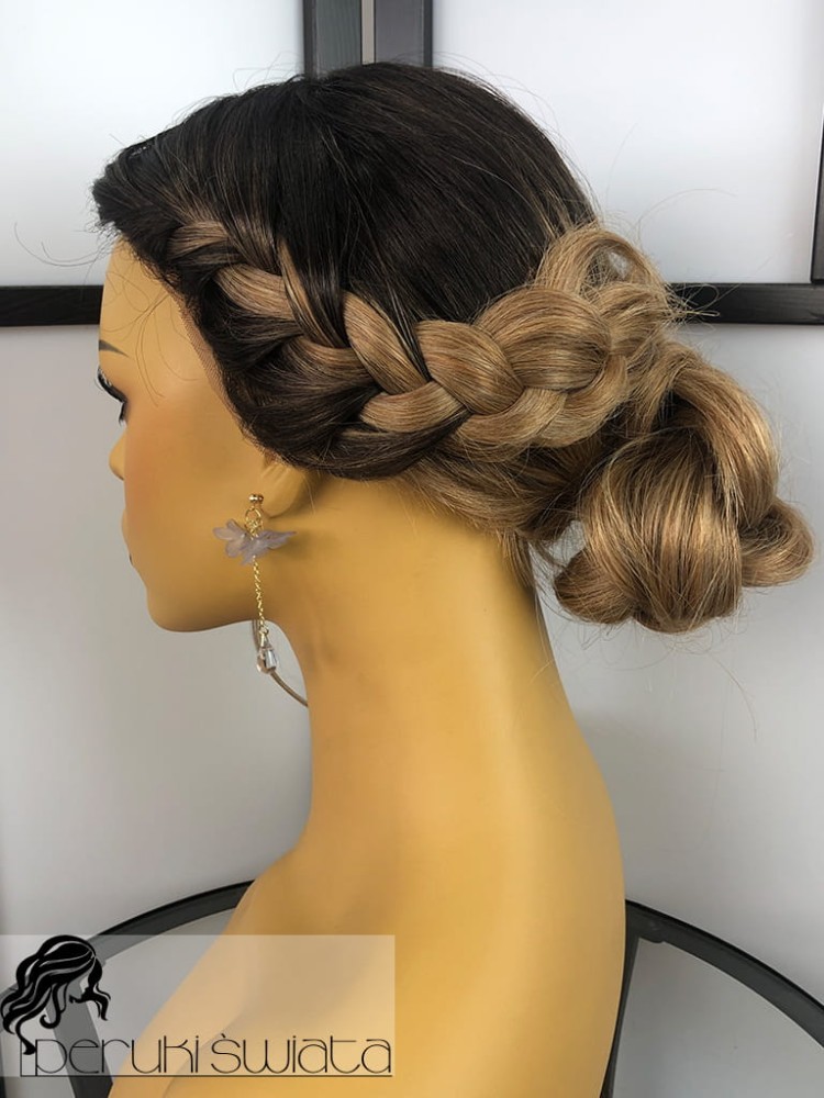 long bob ombre blond fale peruka syntetyczna