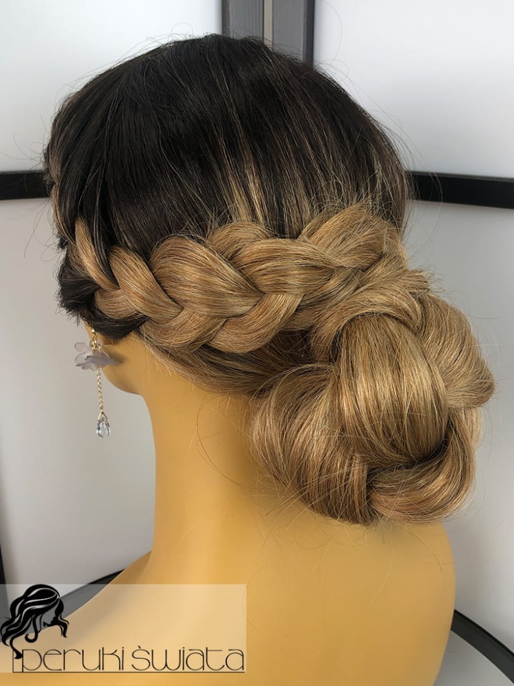 long bob ombre blond fale peruka syntetyczna