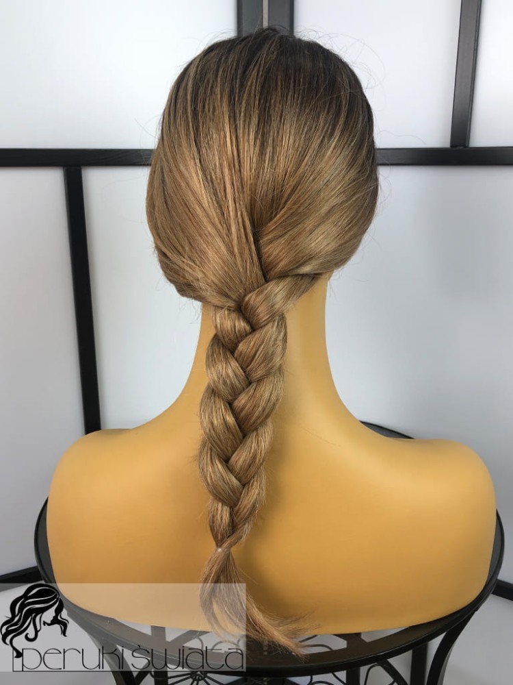 long bob ombre blond fale peruka syntetyczna