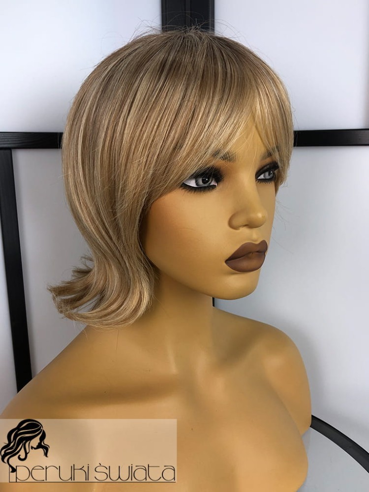 Peruka syntetyczna Klaudyna, kanekalon, kolor: ciepły słowiański blond na subtelnym odroście
