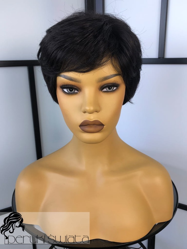 Peruka syntetyczna  Heban, włosy krótkie, bob, kolor: czerń naturalna