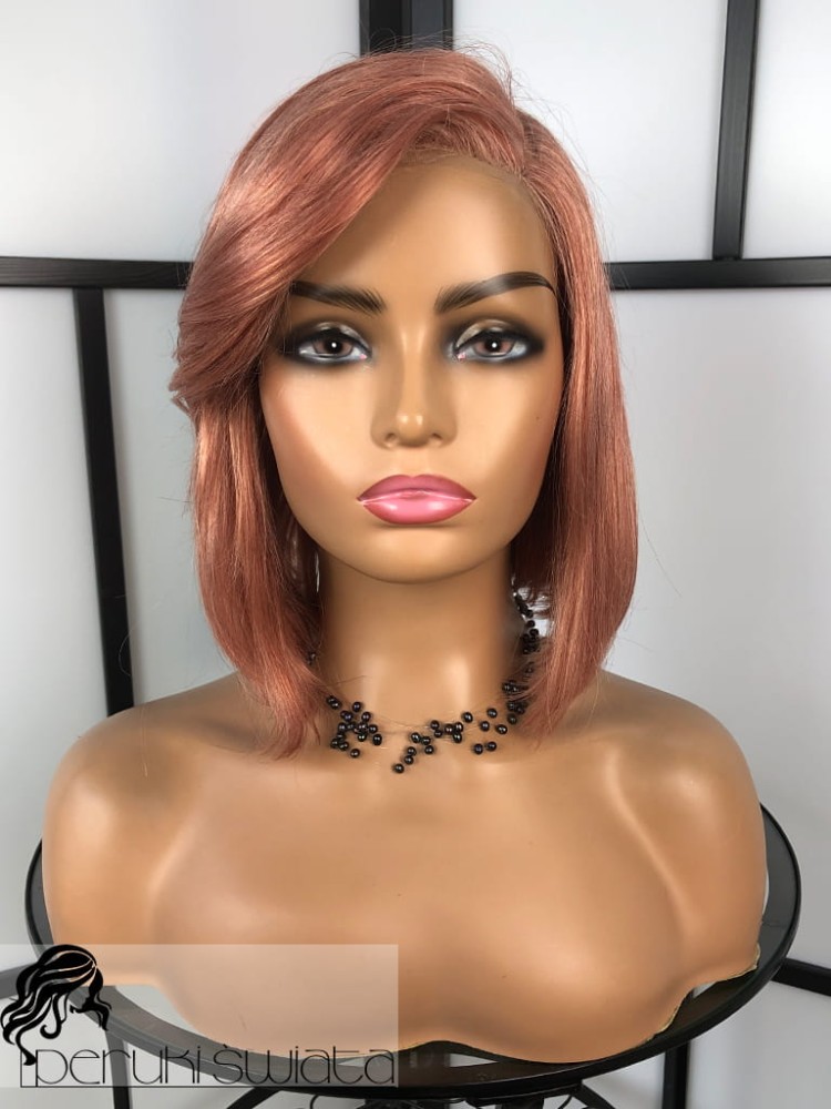 Peruka Canberra, włosy naturalne, kolor: łososiowy róż