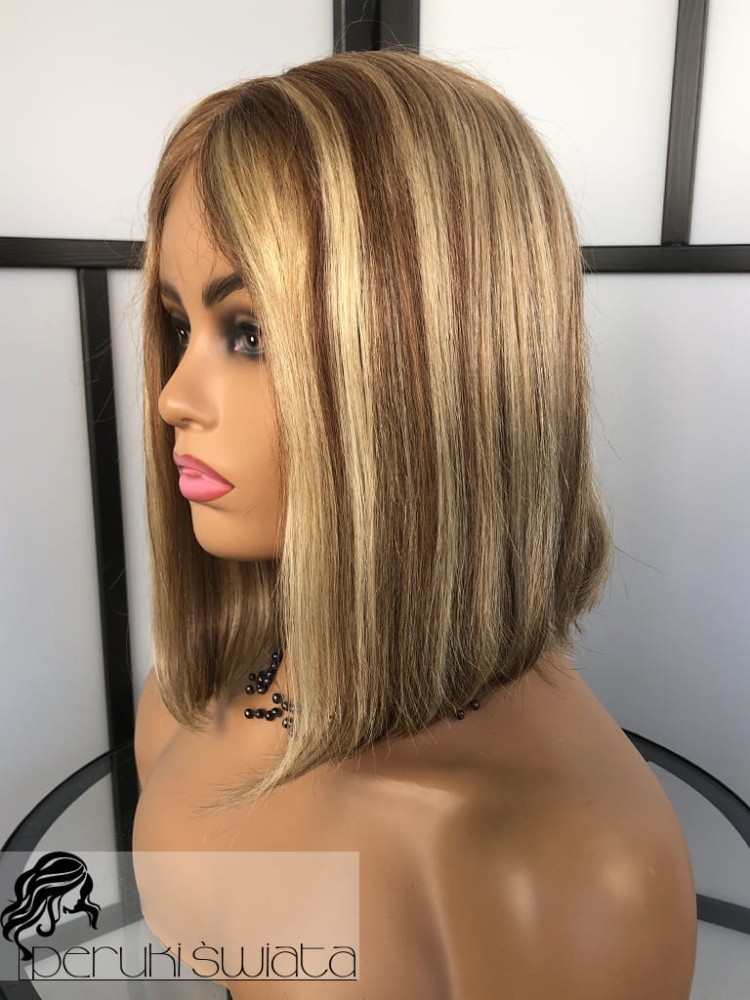 Model Erlee, peruka z włosów naturalnych, kolor: mix blond z brązem nr 6/613