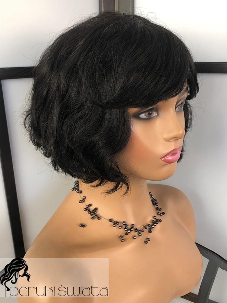 Peruka Pryska, włosy naturalne, czerń naturalna