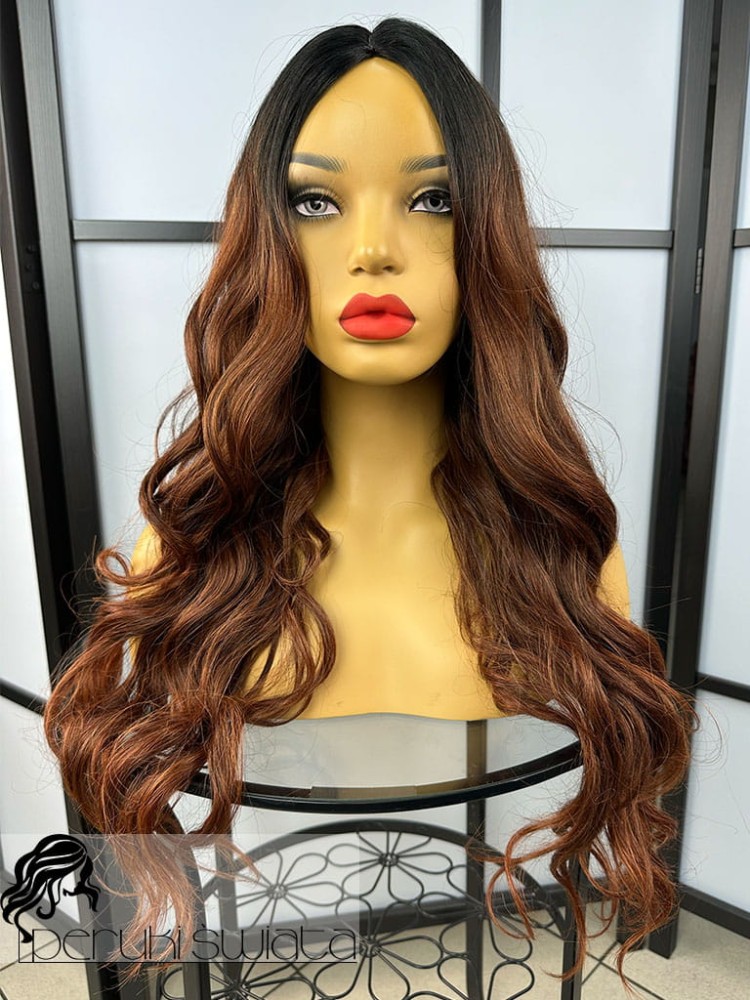 Peruka syntetyczna Smilla, kanekalon, kolor: mix brąz/kasztan na odroście 