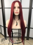 Peruka syntetyczna Florentyna, lace front, włosy proste, kolor: burgund