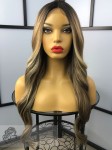 Peruka syntetyczna Irmina, fale, kolor: mix blondów z jasnymi refleksami na odroście